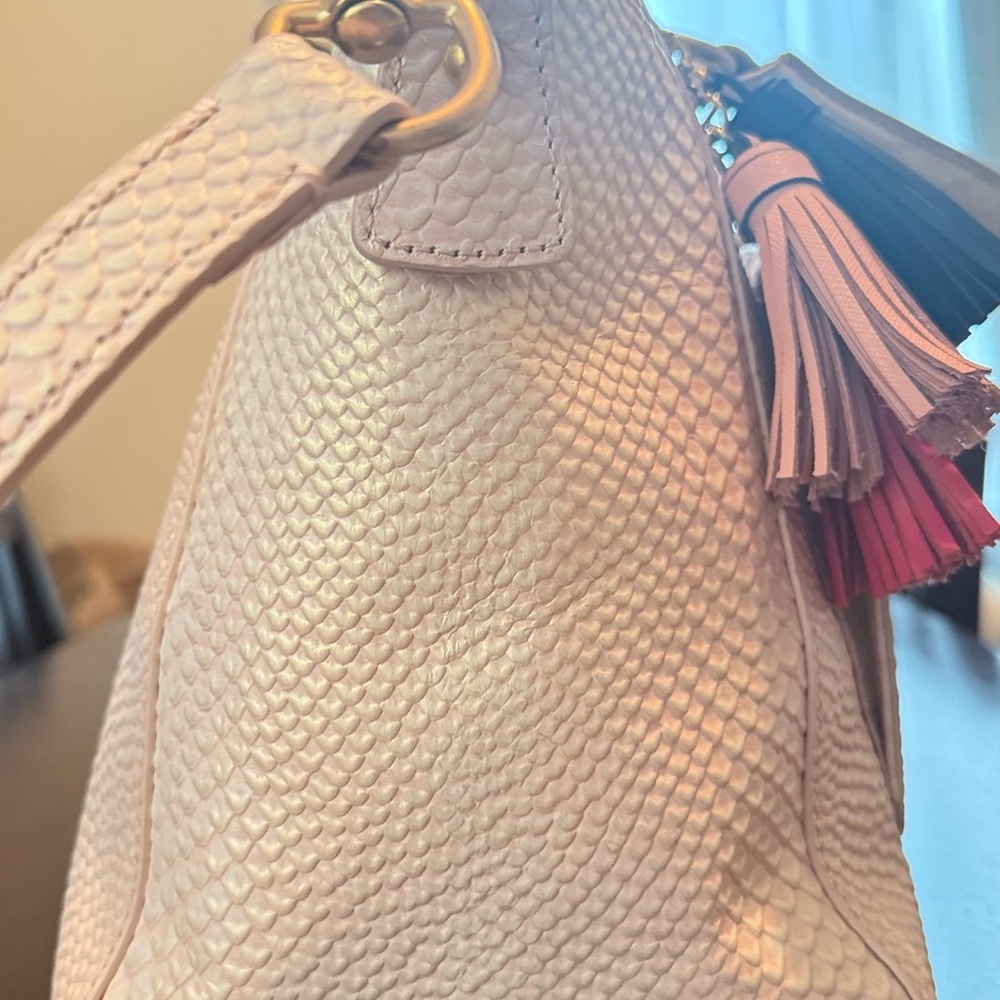 Dooney & Bourke Pink Textured Leather Satchel - Picture 3 of 7